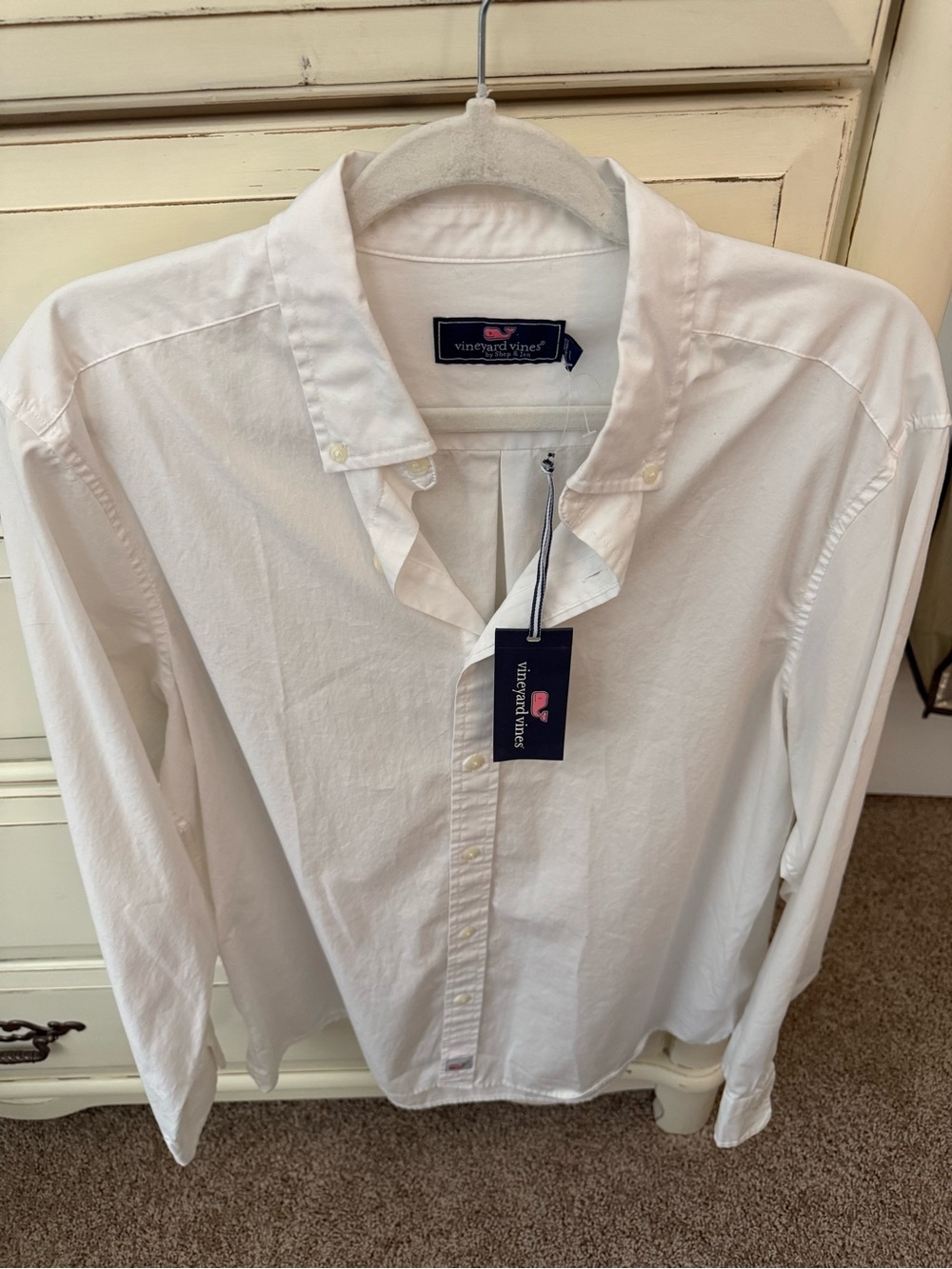 Vineyard Vines Men's White Button-Down Shirt large